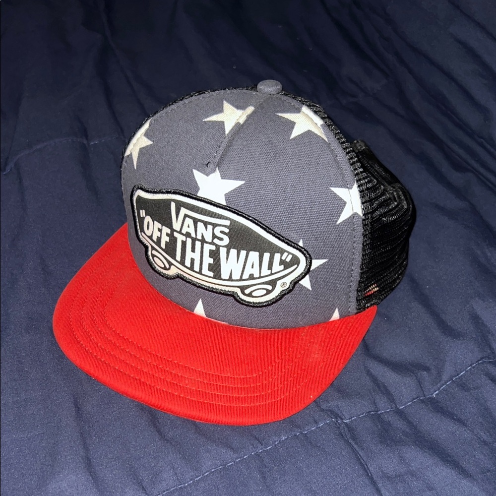 Vans Navy and Red Star Flat-Bill Cap